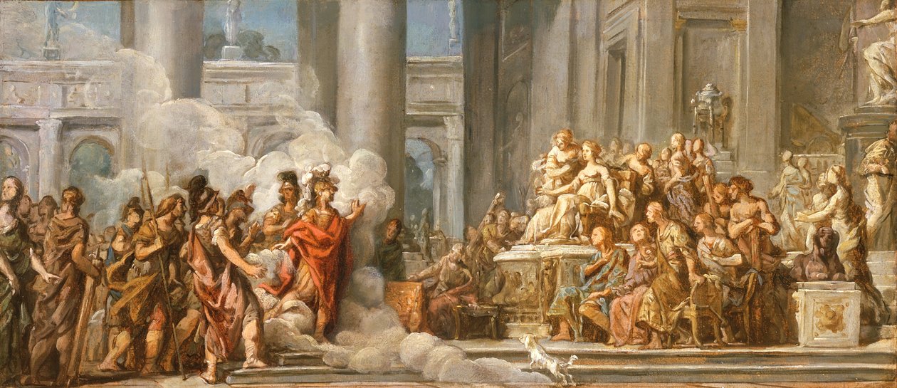 Aeneasin saapuminen Karthagoon, 1772-4 tekijältä Jean Bernard Restout