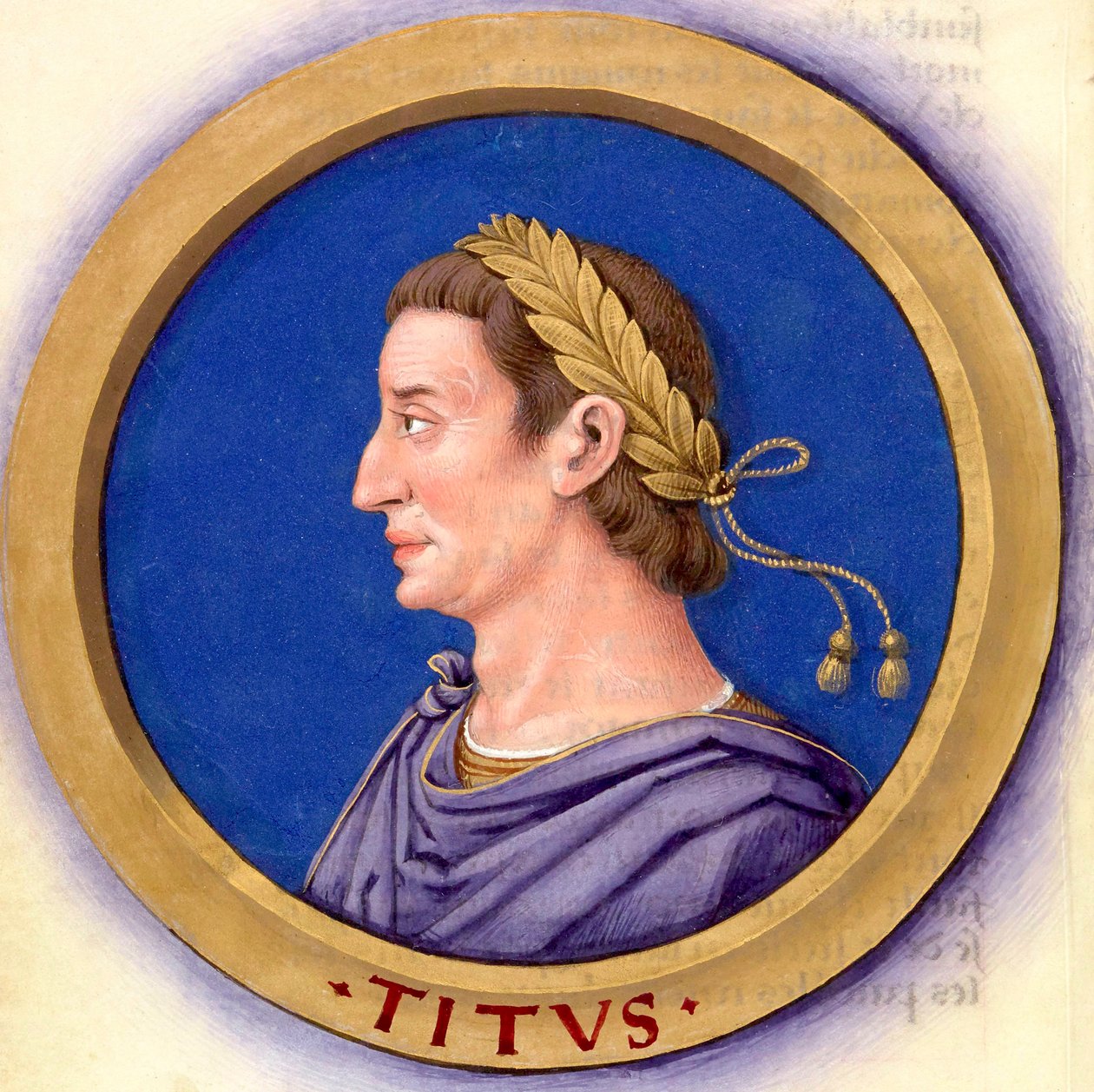 Kuvaus des douze Césars avec leurs luvut 11-Titus tekijältä Jean Bourdichon