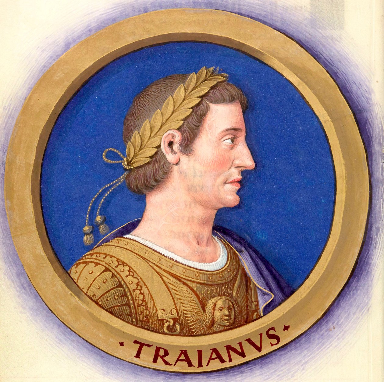 Kuvaus des douze Césars avec leurs luvut 14-Trajanus tekijältä Jean Bourdichon