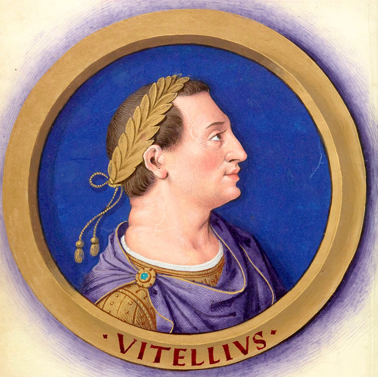 Kuvaus des douze Césars avec leurs luvut 9-Vitellius tekijältä Jean Bourdichon
