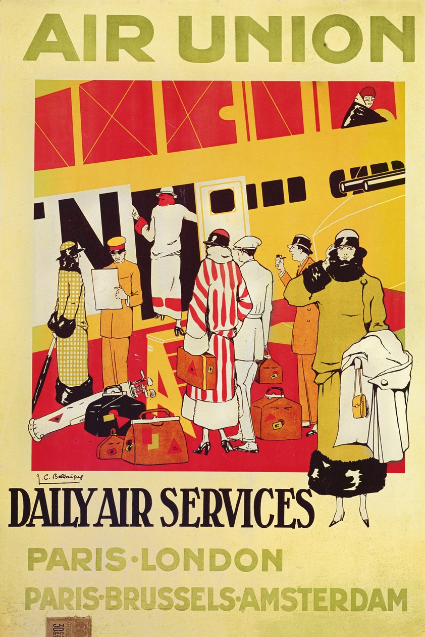 Air Unionin julistemainos, n. 1925 tekijältä Jean Camille Bellaigue