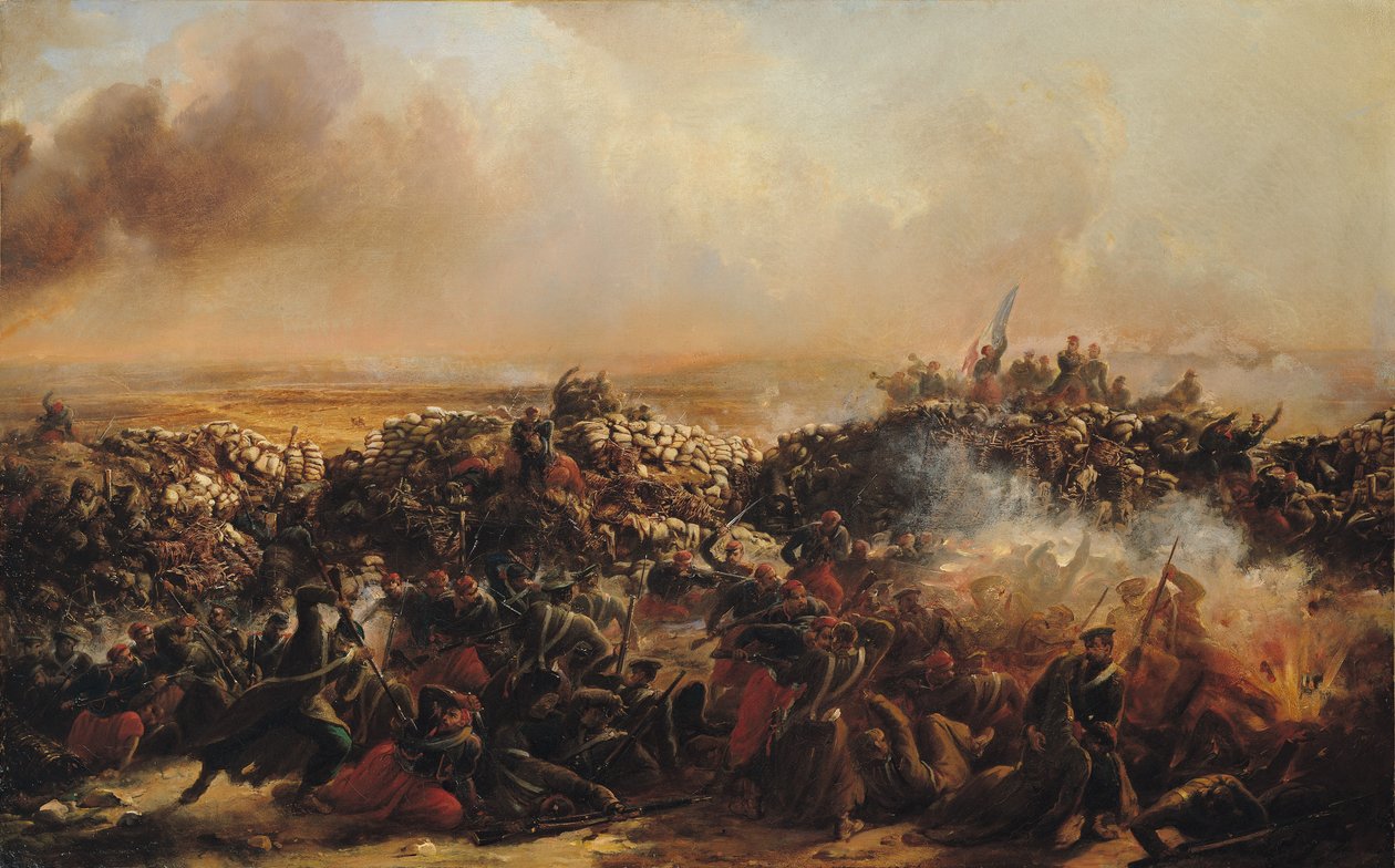 Sebastopolin taistelu, triptyykin keskiosa, vuoden 1855 jälkeen (katso myös 70336 ja 70338) tekijältä Jean Charles Langlois