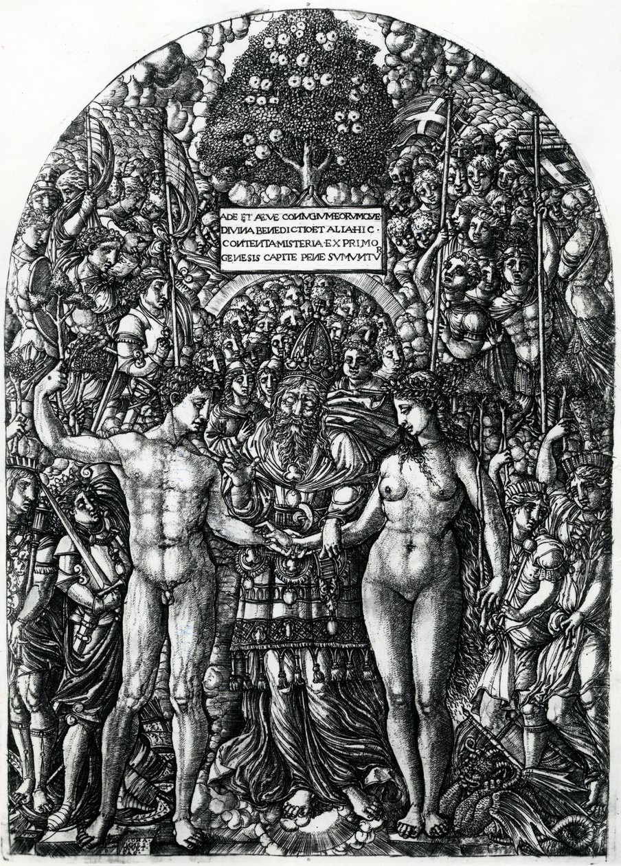 Aadamin ja Eevan häät, n. 1540-1555 tekijältä Jean Duvet