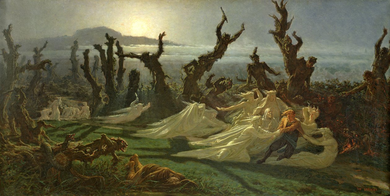 Les Lavandieres de la Nuit (Yön pesurit) n. 1861 tekijältä Jean Edouard Dargent