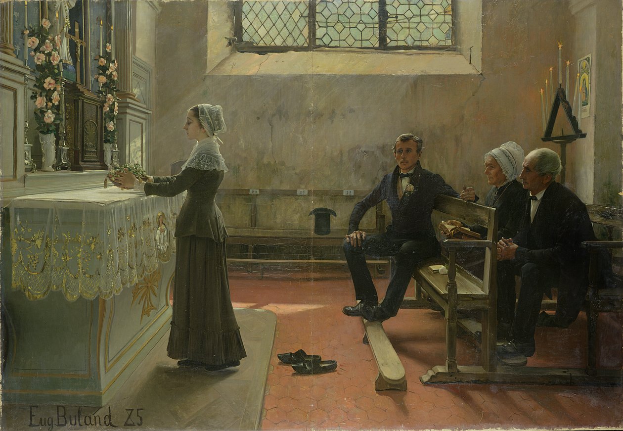 Uhri Neitsyelle häiden jälkeisenä päivänä, 1885 tekijältä Jean Eugene Buland
