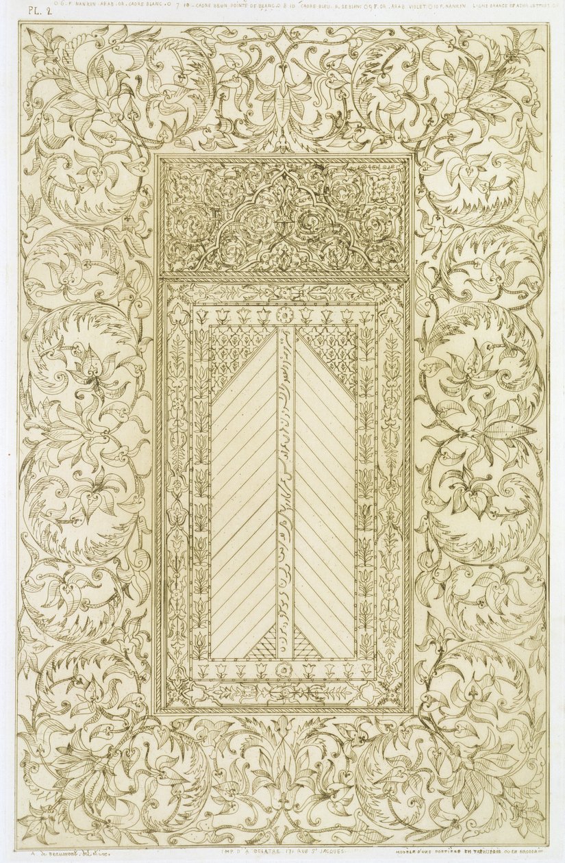 Esimerkki turkkilaisesta savupiipusta, teoksesta "Taide ja teollisuus", julkaisija Delatre, Paris, 1857 tekijältä Jean Francois Albanis de Beaumont