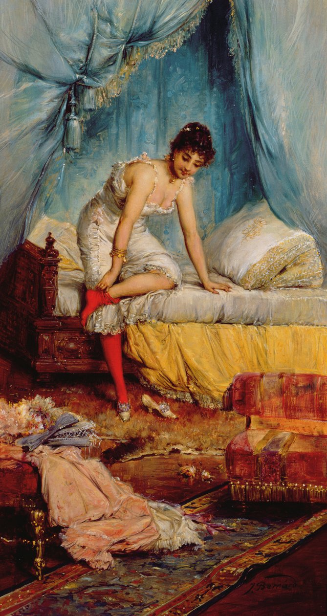 Nuori nainen riisuutumassa tekijältä Jean Francois Armand Felix Bernard