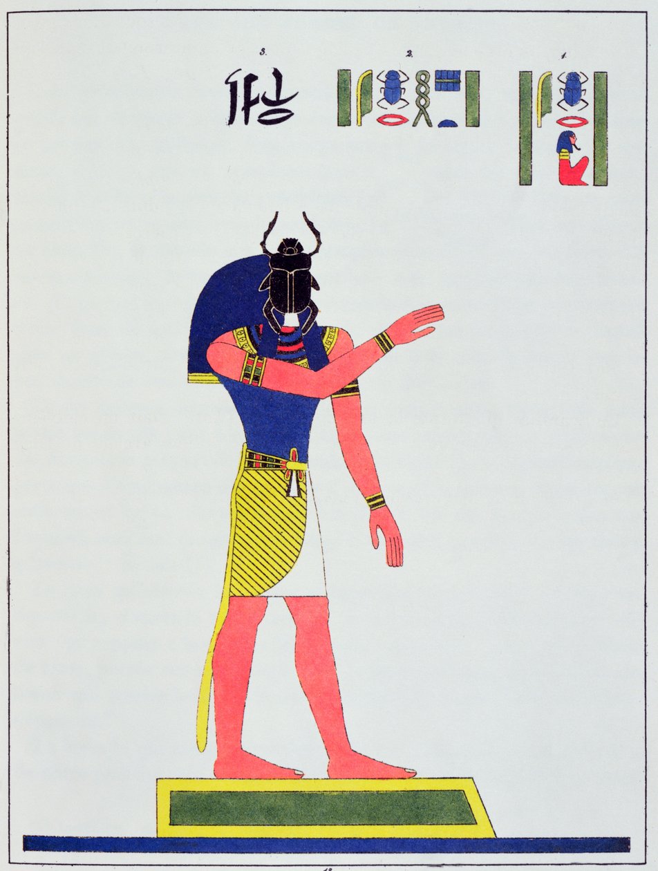 Jumala, Khepri, 1823 tekijältä Jean Francois Champollion