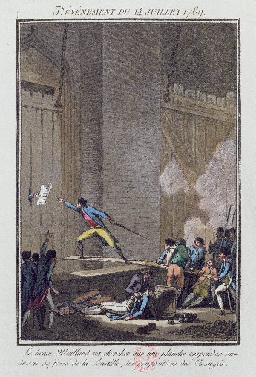 Stanislas-Marie Maillard (1763-94) Bastillen myrskyssä 14. heinäkuuta 1789 tekijältä Jean Francois Janinet