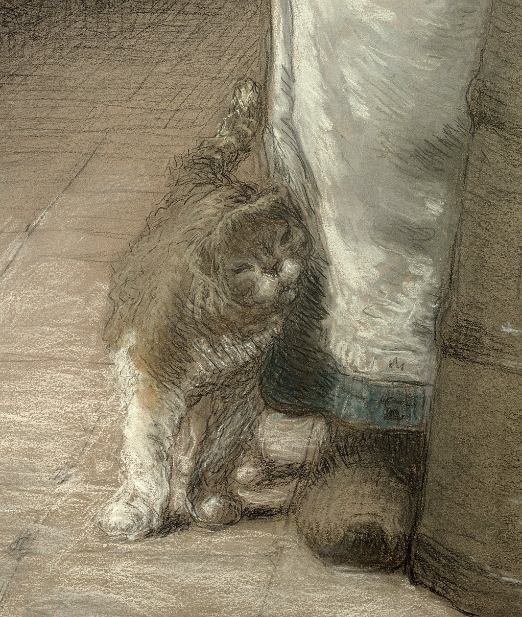 Churning Butter, 1866-68 (lyijykynä ja pastelli paperille) (yksityiskohta 155306) tekijältä Jean Francois Millet