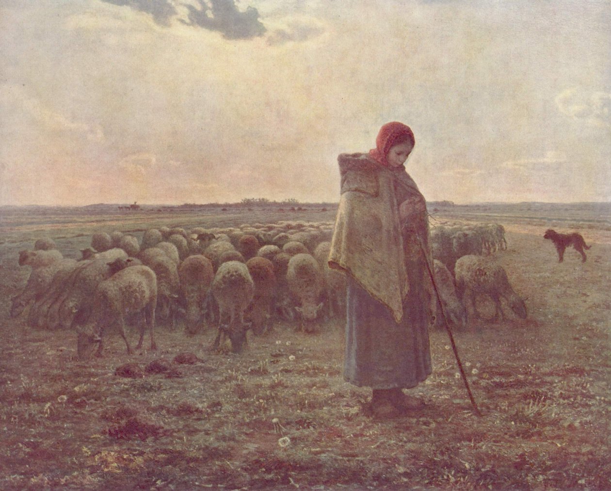 Mädchen hüttet die Schafe tekijältä Jean Francois Millet
