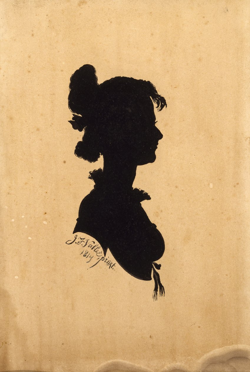 Madame Olivette Sternen siluetti, 1814 (muste kartongille) tekijältä Jean Francois Vallee