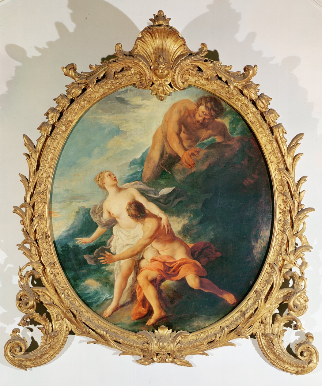 Polyphemus yllätti Acisin ja Galatean heittämällä heitä kiven tekijältä Jean François de Troy
