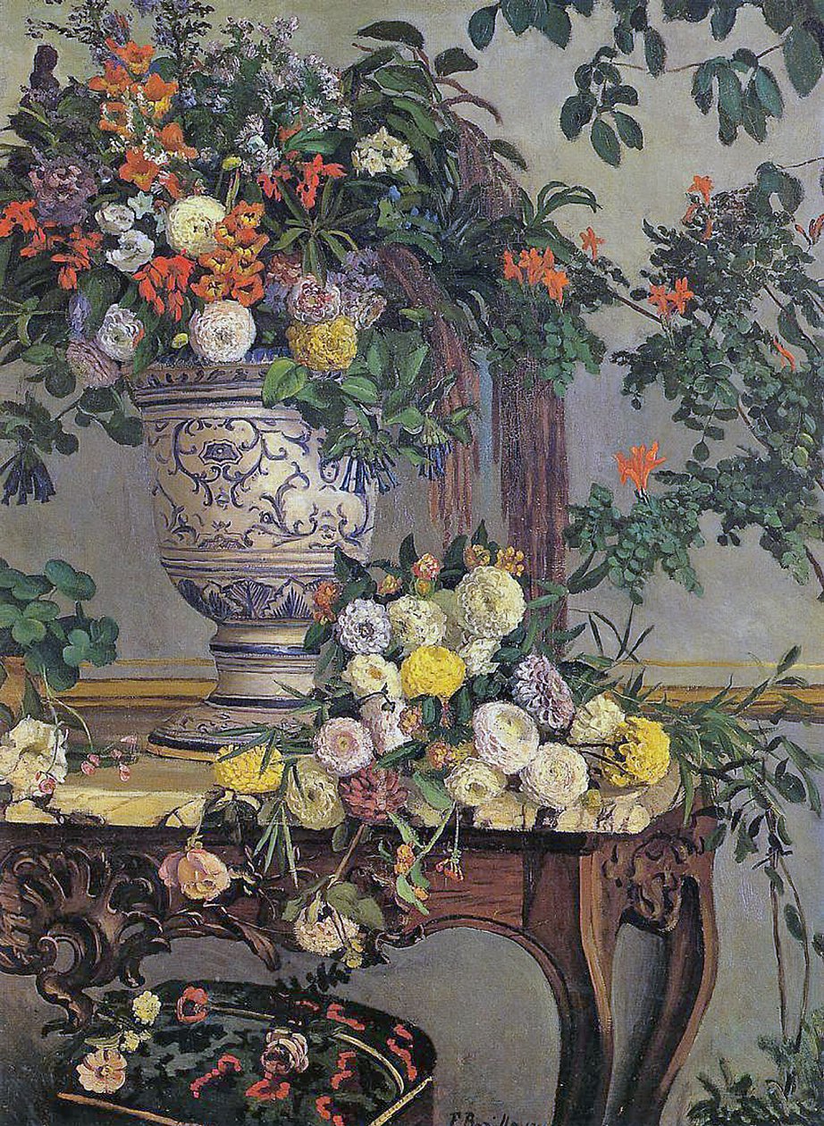 Kukat, 1868 tekijältä Jean Frederic Bazille