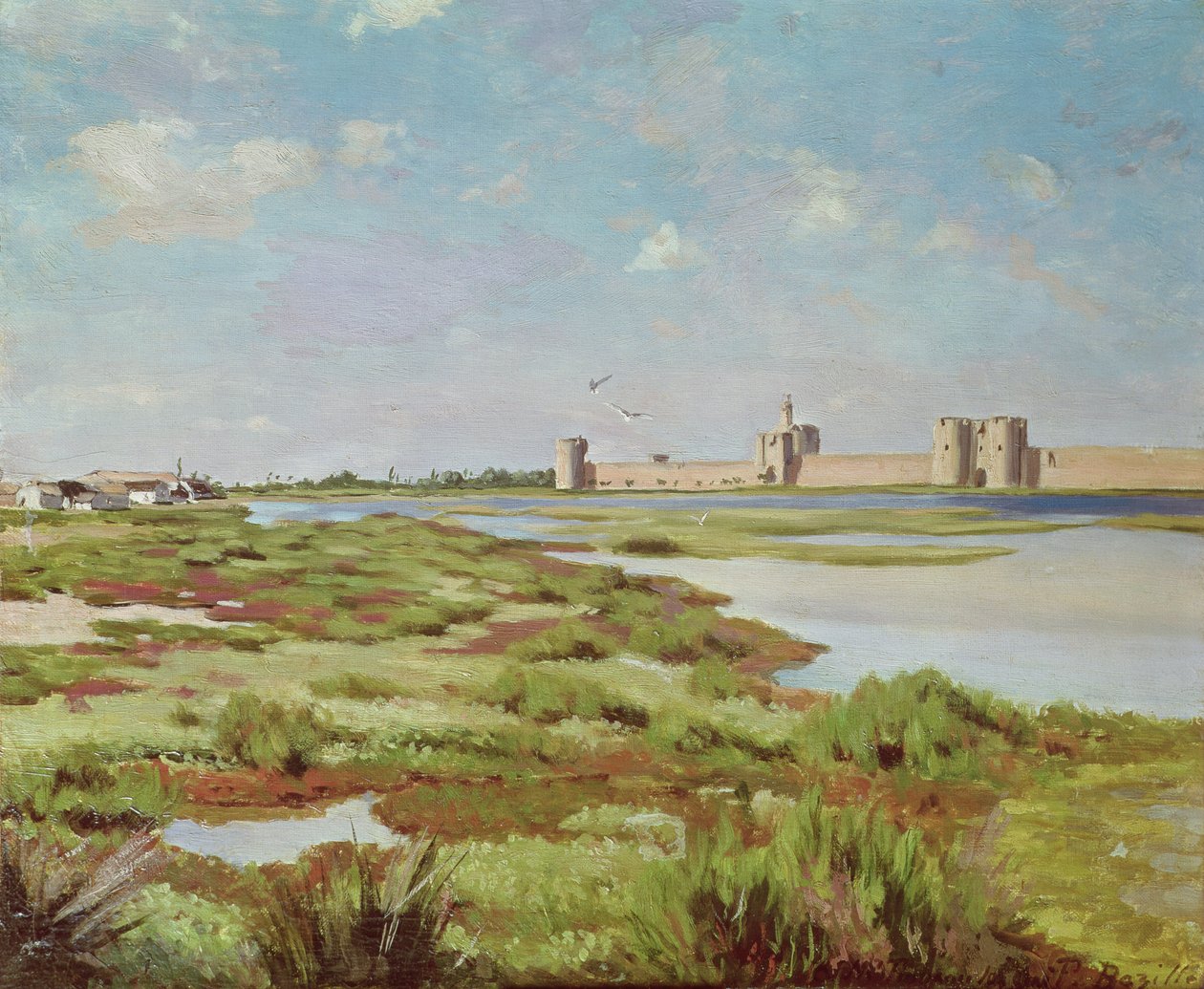 Aigues-Mortesin kaupunginmuurit, 1867 tekijältä Jean Frederic Bazille