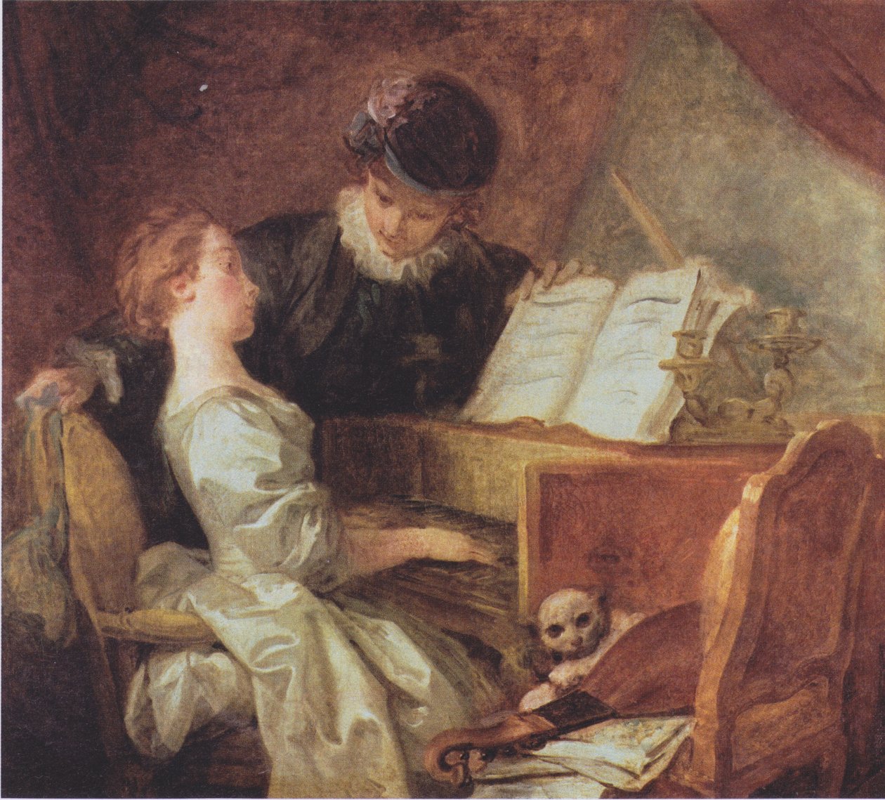 Musiikin oppitunti tekijältä Jean Honore Fragonard