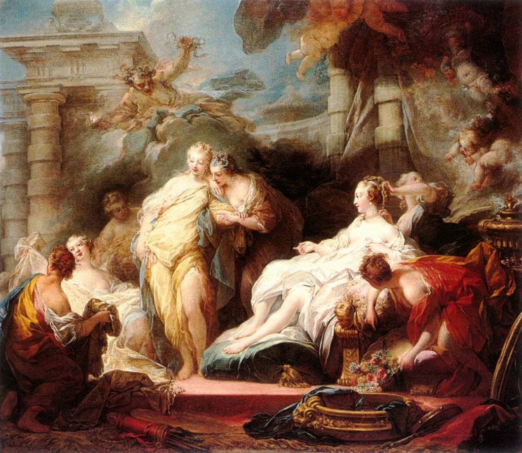 Psyyke näyttää sisarilleen lahjoja Cupidolta tekijältä Jean Honore Fragonard