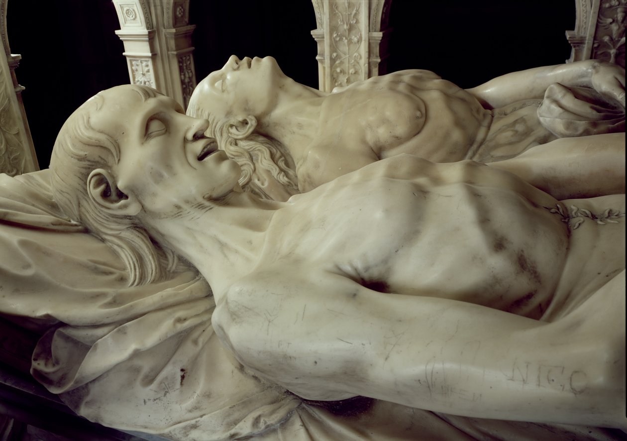 Ludvig XII:n (1462-1515) ja Anne Bretagnen (1477-1514) hahmot haudastaan, 1516 (marmori) (katso myös 108522) tekijältä Jean I Juste