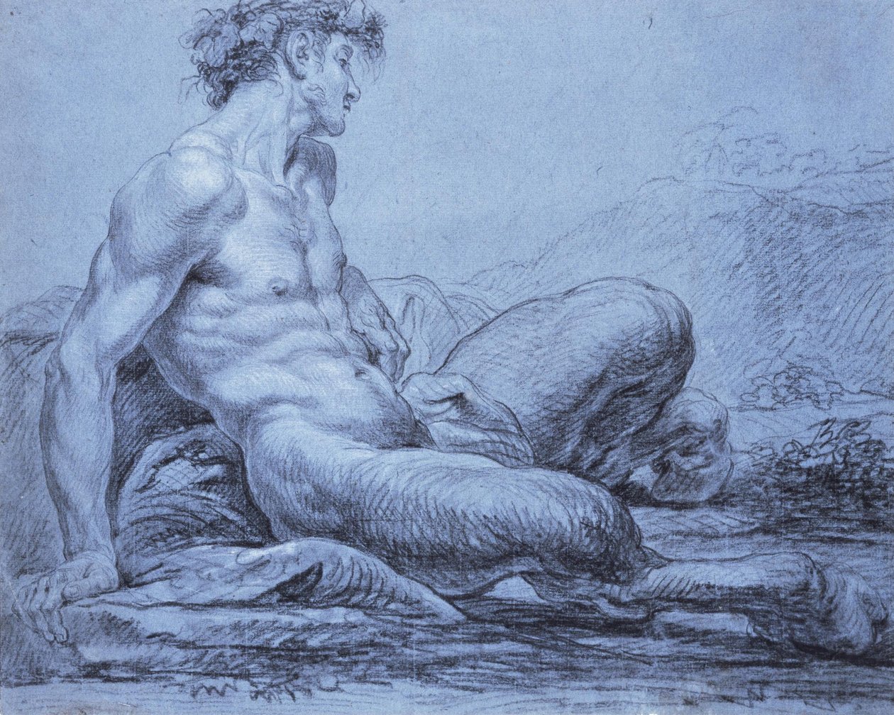 Istuva Faun tekijältä Jean Bernard Restout