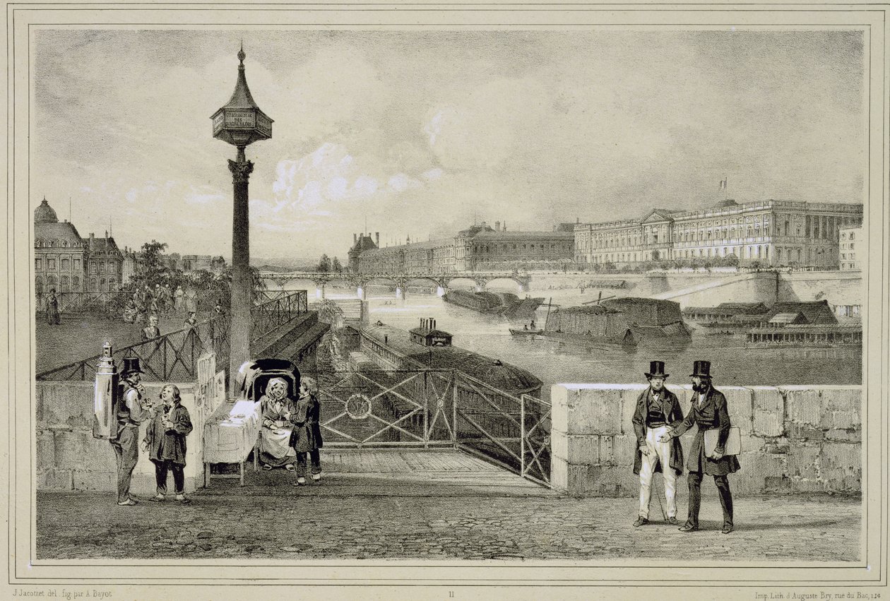 Louvre, kaiverrus Auguste Bry tekijältä Jean Jacottet
