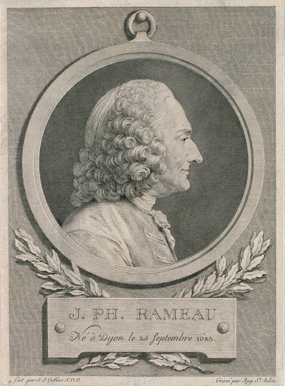 Auguste de Saint-Aubinin kaivertama Jean Philippe Rameau (1683-1764) muotokuva tekijältä Jean Jacques Caffieri