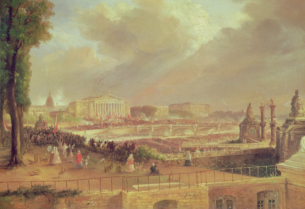 Ranskan toisen tasavallan julistaminen, Place de la Concorde, 24. helmikuuta 1848 tekijältä Jean Jacques Champin