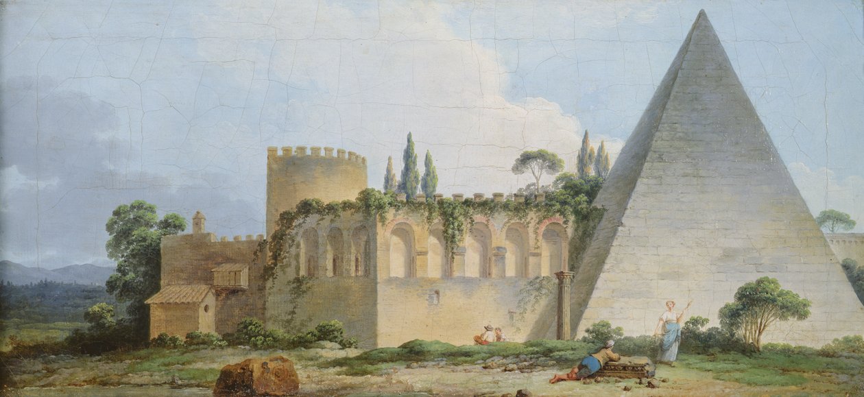 Gaius Cestiuksen hauta, Rooma tekijältä Jean Jacques Francois Le Barbier