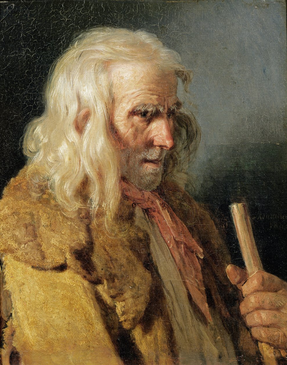 Bretonin talonpojan muotokuva, 1834 tekijältä Jean Jacques Francois Monanteuil