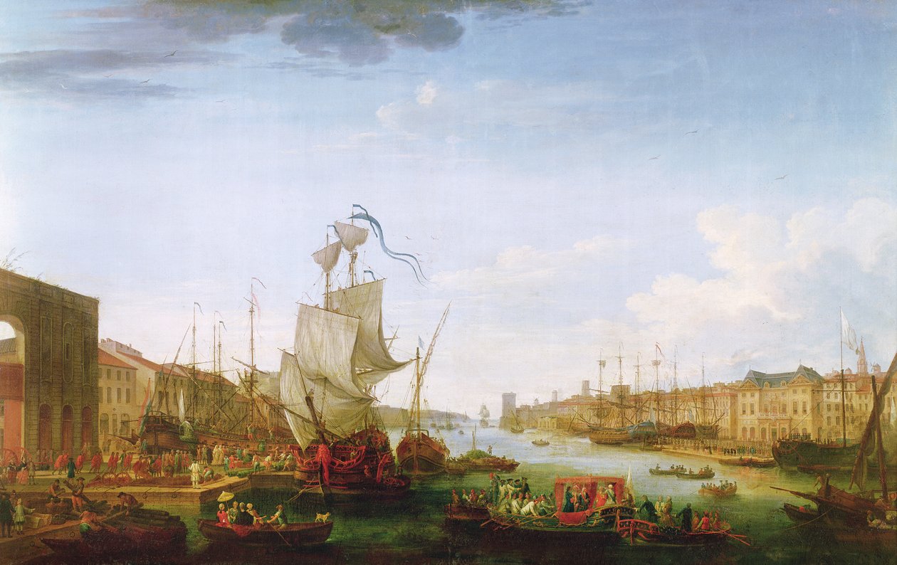 Expeditionary Corpsin alukselle lähtö Minorcalle, 26. toukokuuta 1756 tekijältä Jean Joseph Kapeller