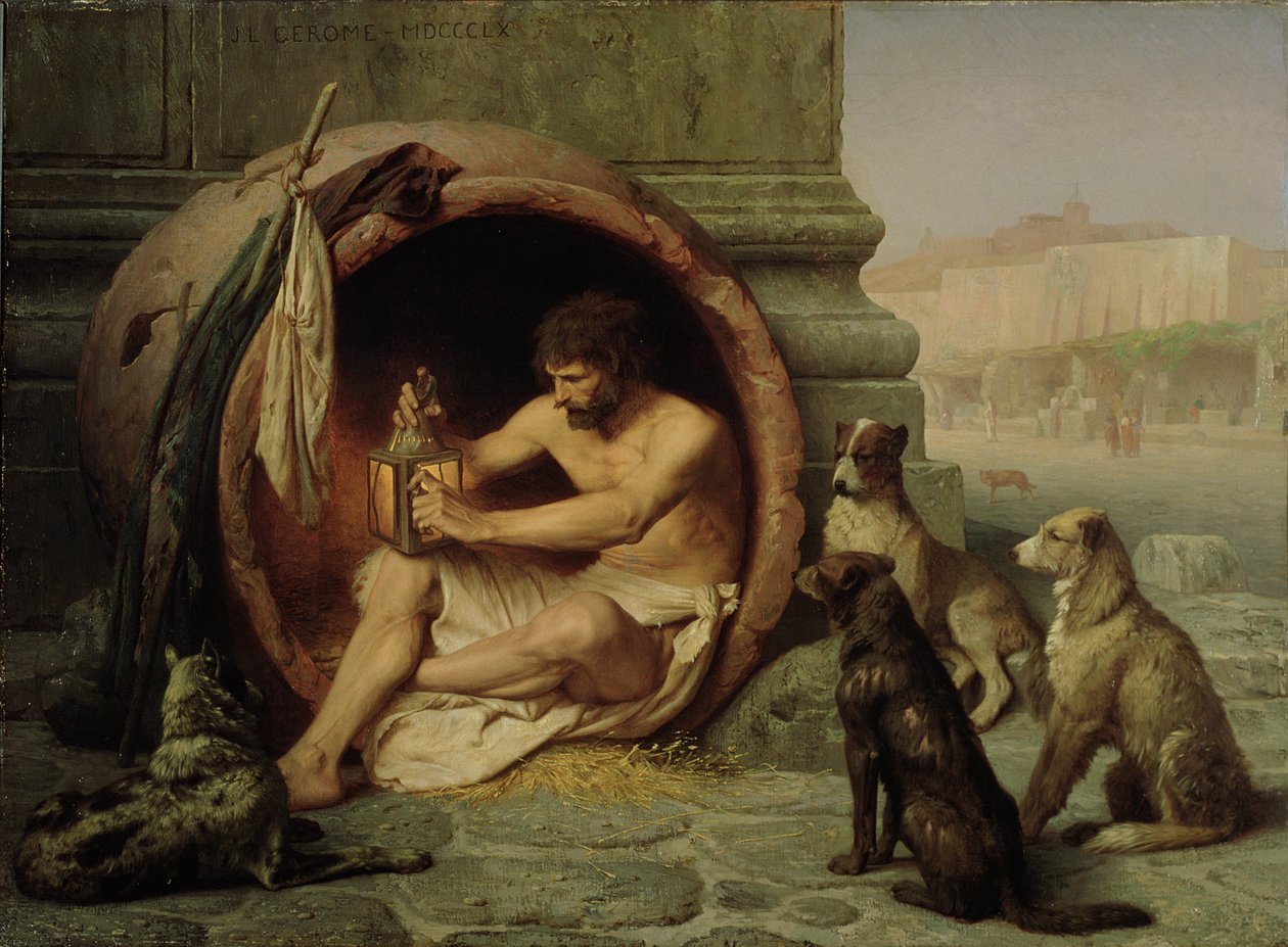 Diogenes, 1860 (öljy pellavalle) tekijältä Jean Leon Gerome