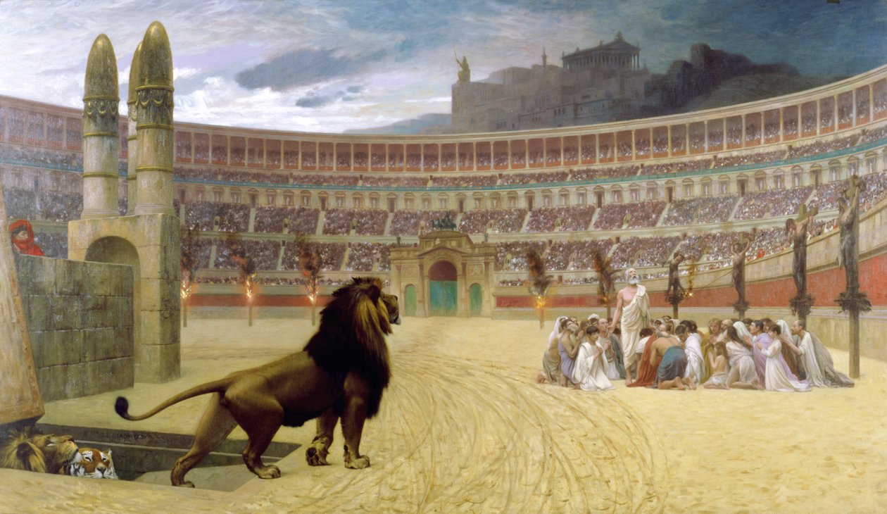 Kristillisen marttyyrin viimeinen rukous, 1863-83 tekijältä Jean Leon Gerome