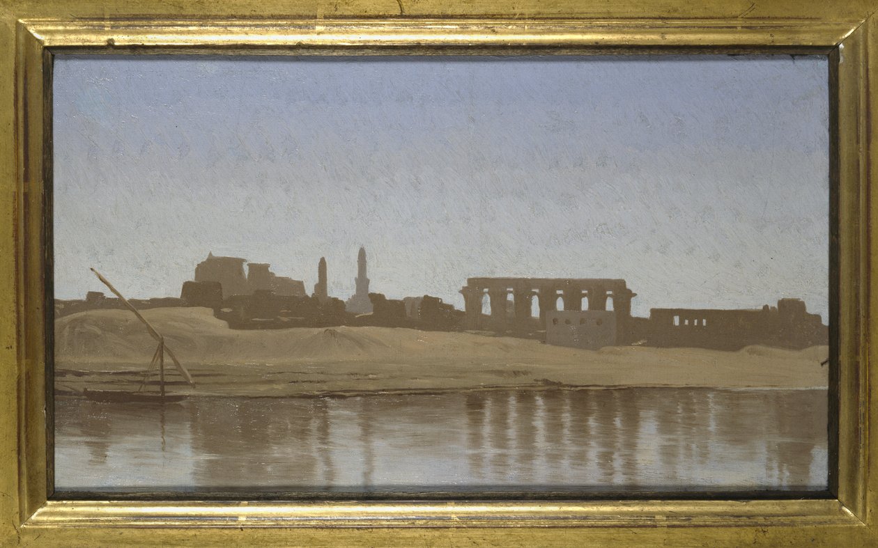 Näkymä Niilille Luxorissa, 1857 (öljy kankaalle asetettu alukseen) tekijältä Jean Leon Gerome