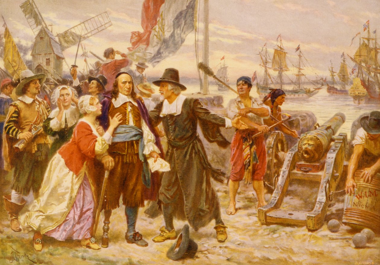 Uuden Amsterdamin syksy, 1932 (painettu) tekijältä Jean Leon Gerome Ferris