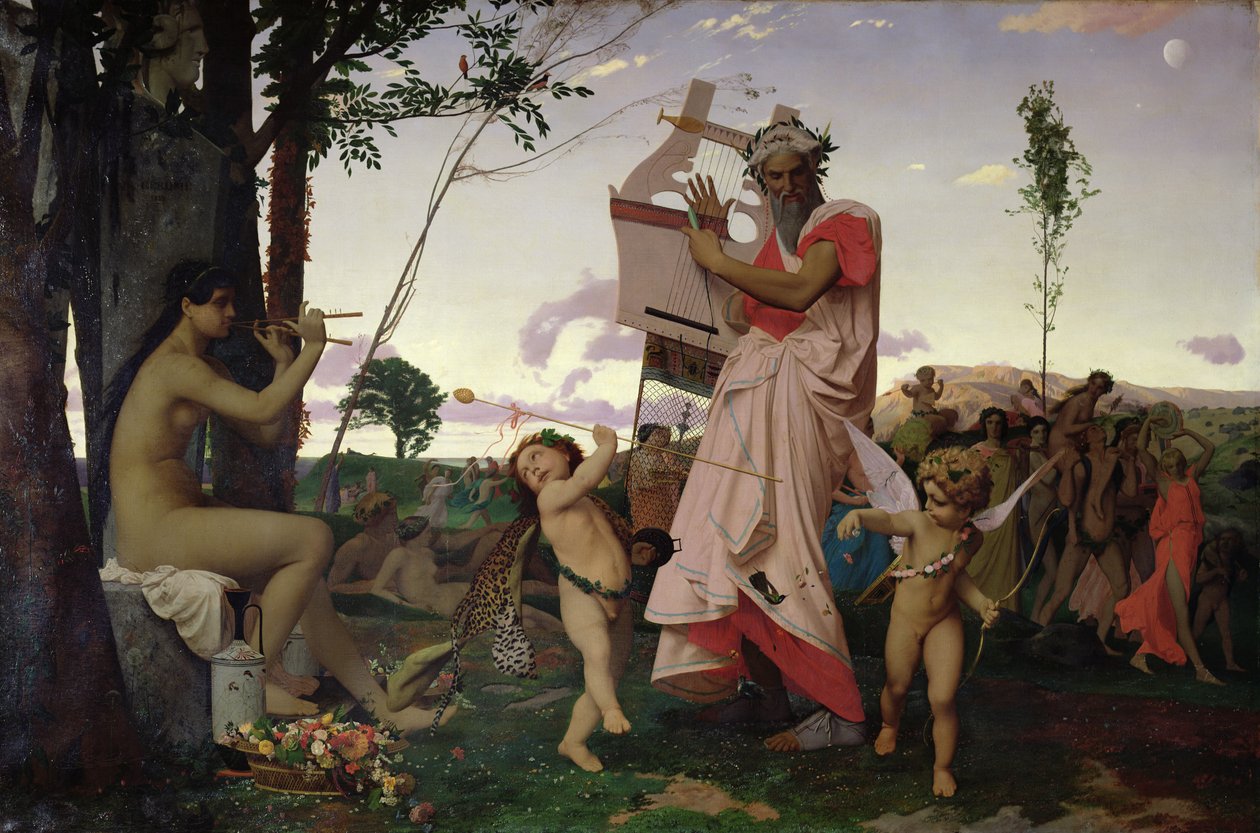 Anakreon, Bacchus ja Aphrodite, 1848 tekijältä Jean Leon Gerome