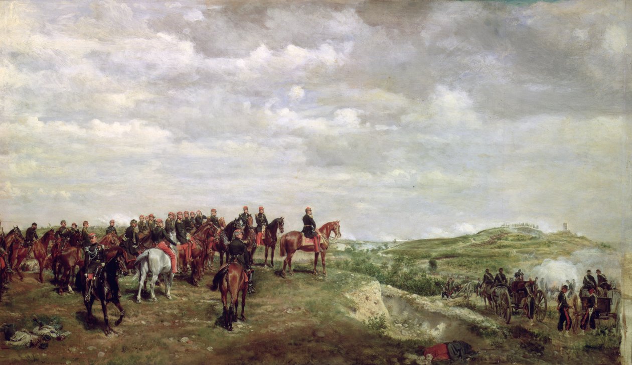 Napoleon III (1808-73) Solferinon taistelussa 1859, 1863 (paneeli) tekijältä Jean Louis Ernest Meissonier