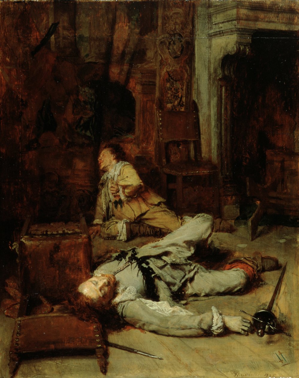 Korttipelin loppu, 1865 tekijältä Jean Louis Ernest Meissonier