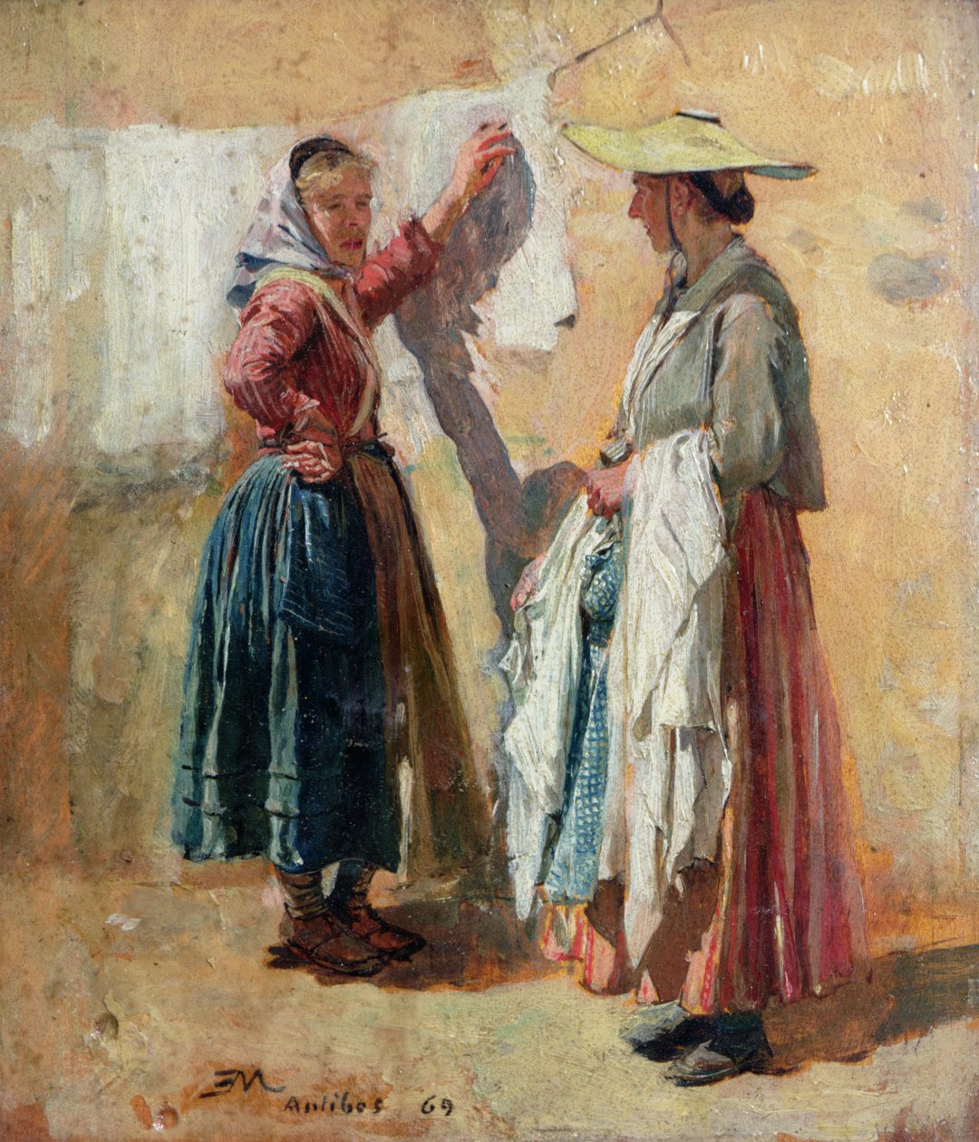 Pesunaiset Antibesissa, 1869 tekijältä Jean Louis Ernest Meissonier