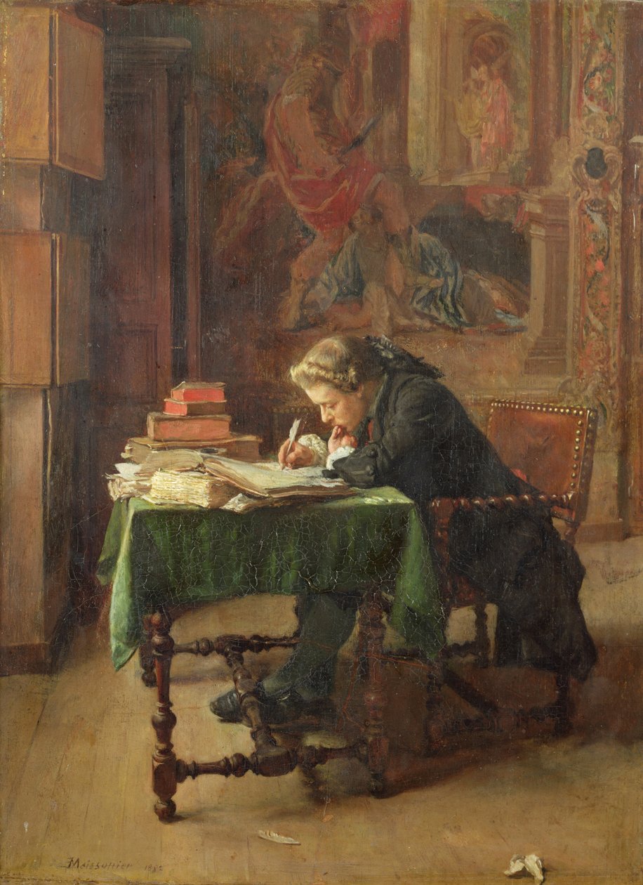 Nuori mies kirjoittamassa, 1852 tekijältä Jean Louis Ernest Meissonier