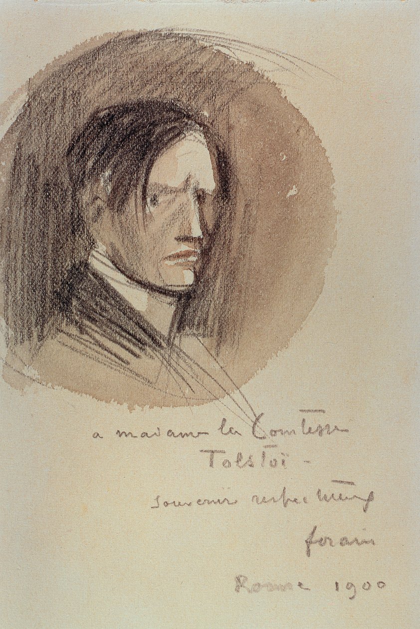 Omakuva, 1900 (hiili paperille) tekijältä Jean Louis Forain
