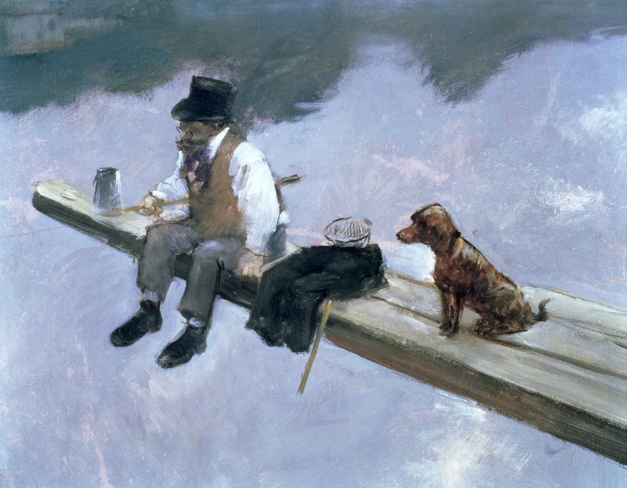 Kalastaja, yksityiskohta kalastavasta miehestä, 1884 (ks. 80709) tekijältä Jean Louis Forain