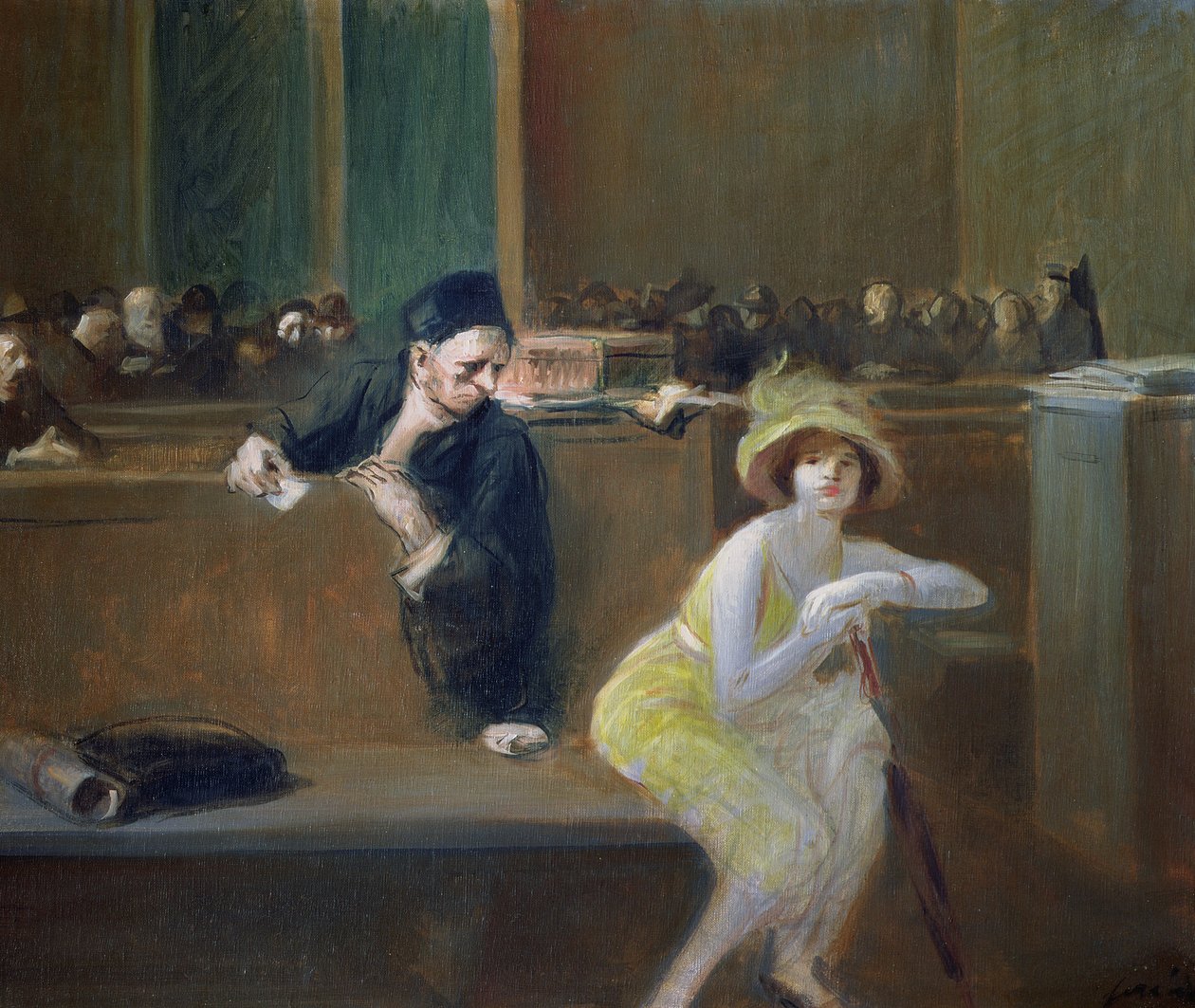 Tuomioistuimen kohtaus tekijältä Jean Louis Forain