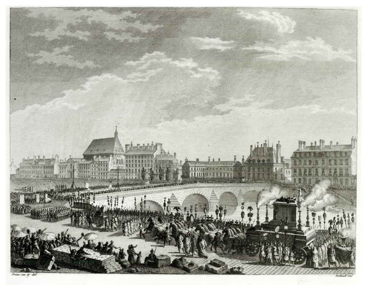Voltairen voitto, 11. heinäkuuta 1791, kaiverrus Pierre Gabriel Berthault (1737-1831) tekijältä Jean Louis the Younger Prieur