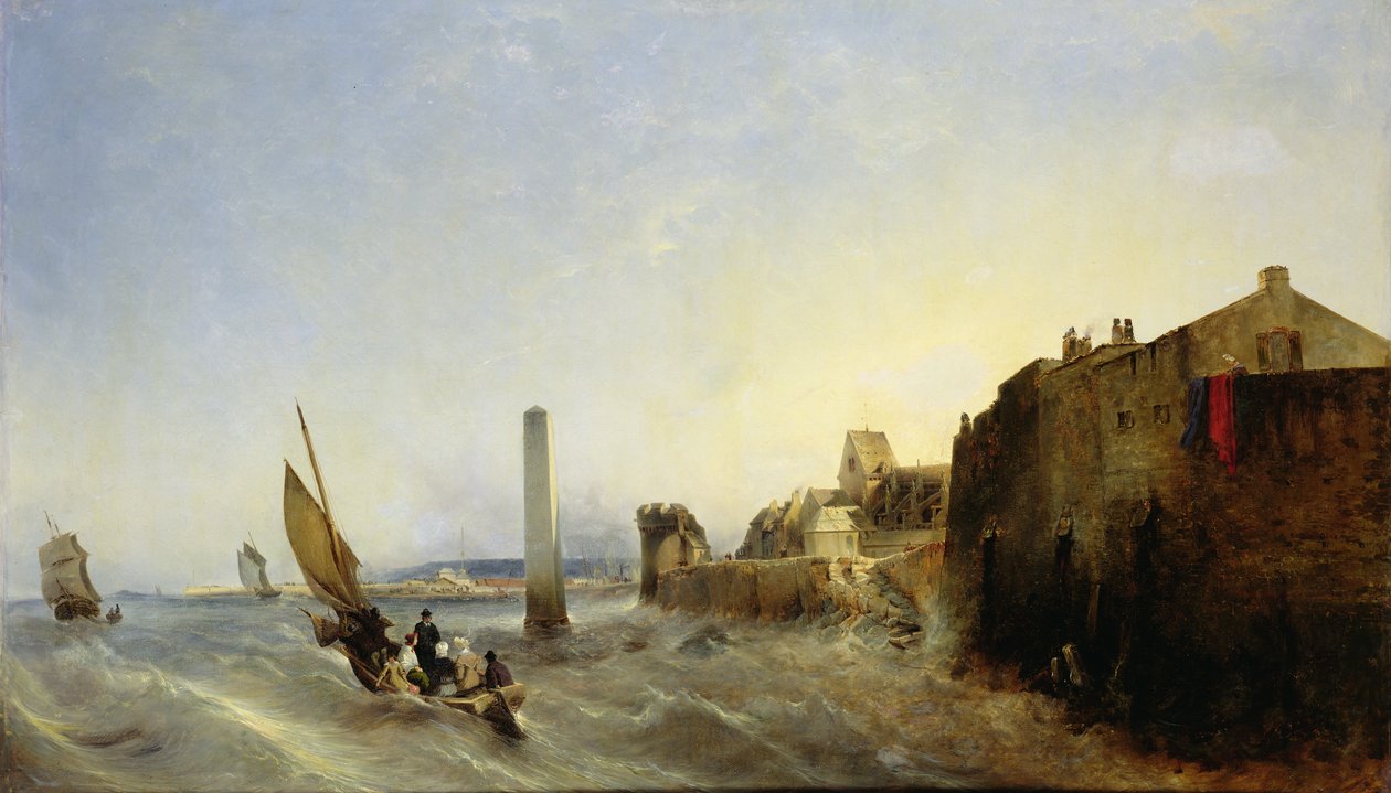 Näkymä Napoleon Quaylle Cherbourgissa, 1838 tekijältä Jean Louis Petit