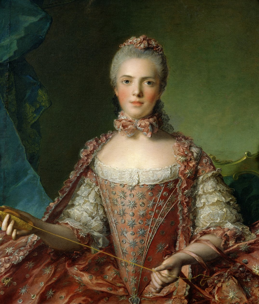 Marie Adelaiden (1759-1802) muotokuva 1756 tekijältä Jean Marc Nattier