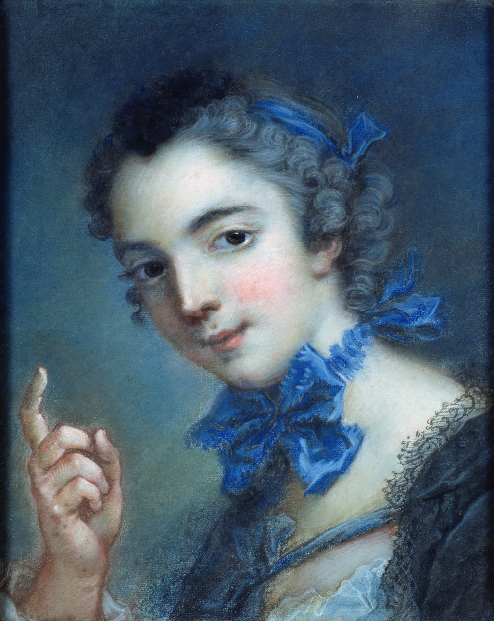 Nuoren tytön muotokuva, n. 1750 (pastelli paperille) tekijältä Jean Marc Nattier