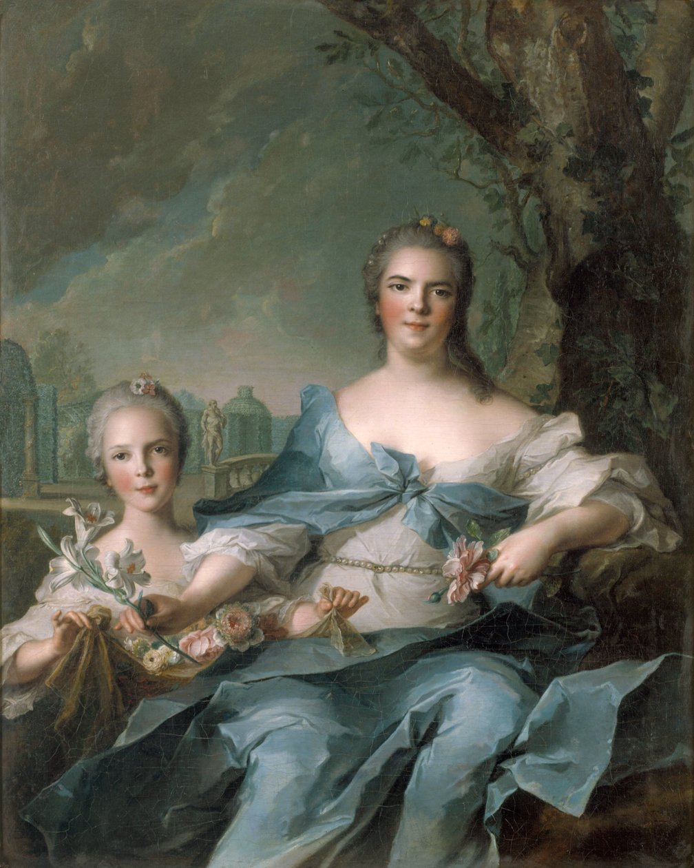 Parman ja Piacenzan herttuatar, Ranskan Louise Elisabeth ja hänen tyttärensä, Parman prinsessa Isabelle tekijältä Jean Marc Nattier