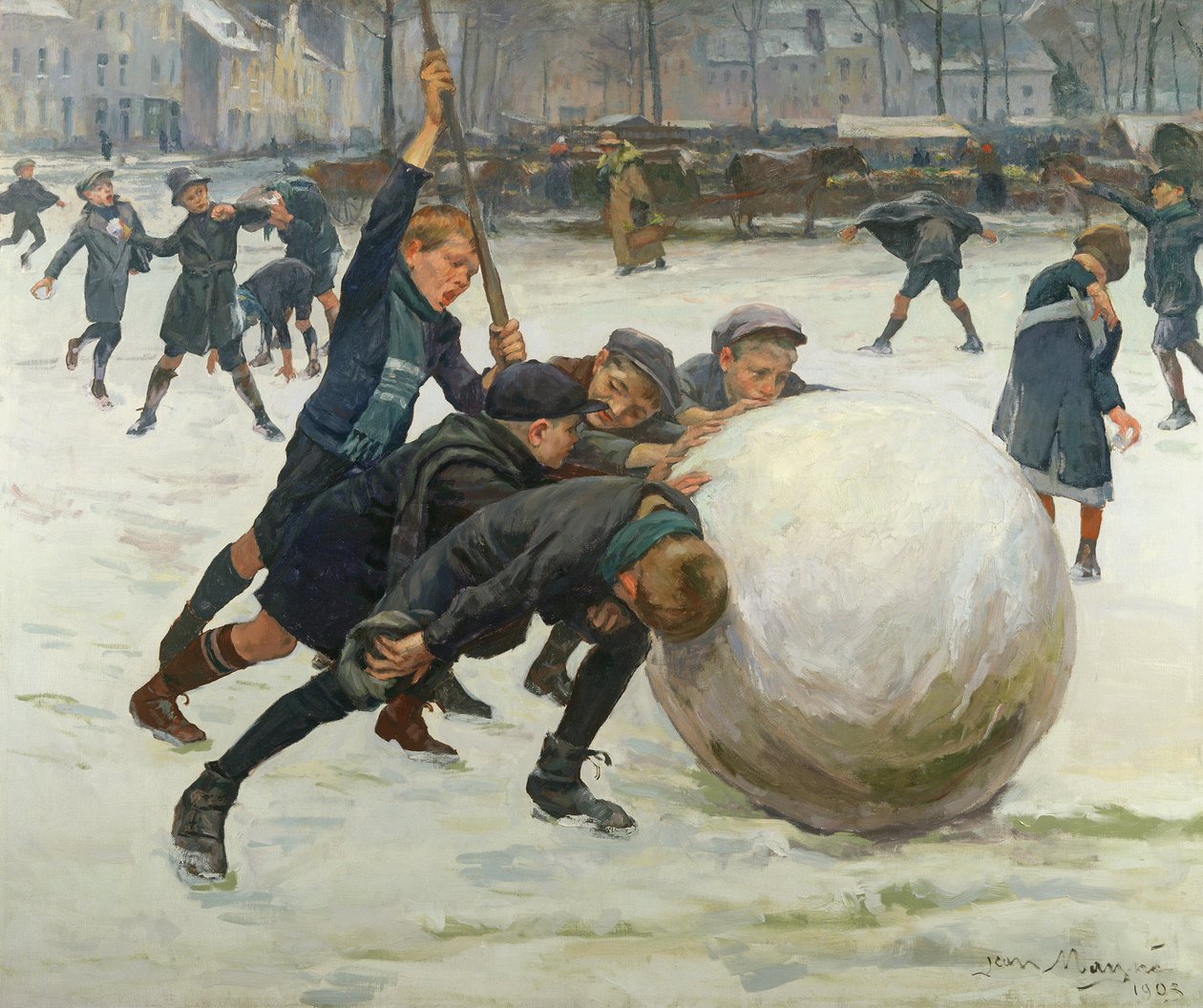 Jättiläisin lumipallo, 1903 tekijältä Jean Mayne