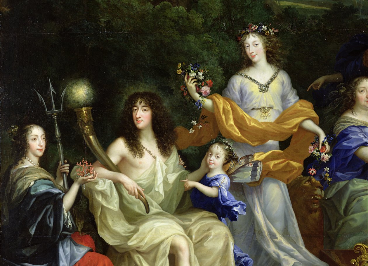 Ludvig XIV:n perhe (1638-1715) 1670 (yksityiskohta kuvasta 60094) tekijältä Jean Nocret