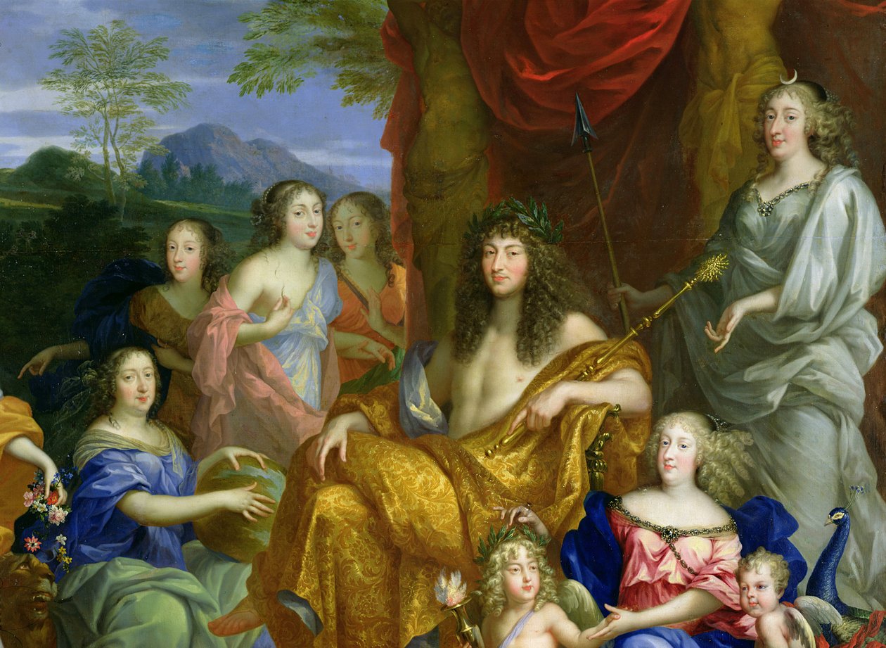 Ludvig XIV:n (1638-1715) perhe 1670 (yksityiskohta 60094) tekijältä Jean Nocret