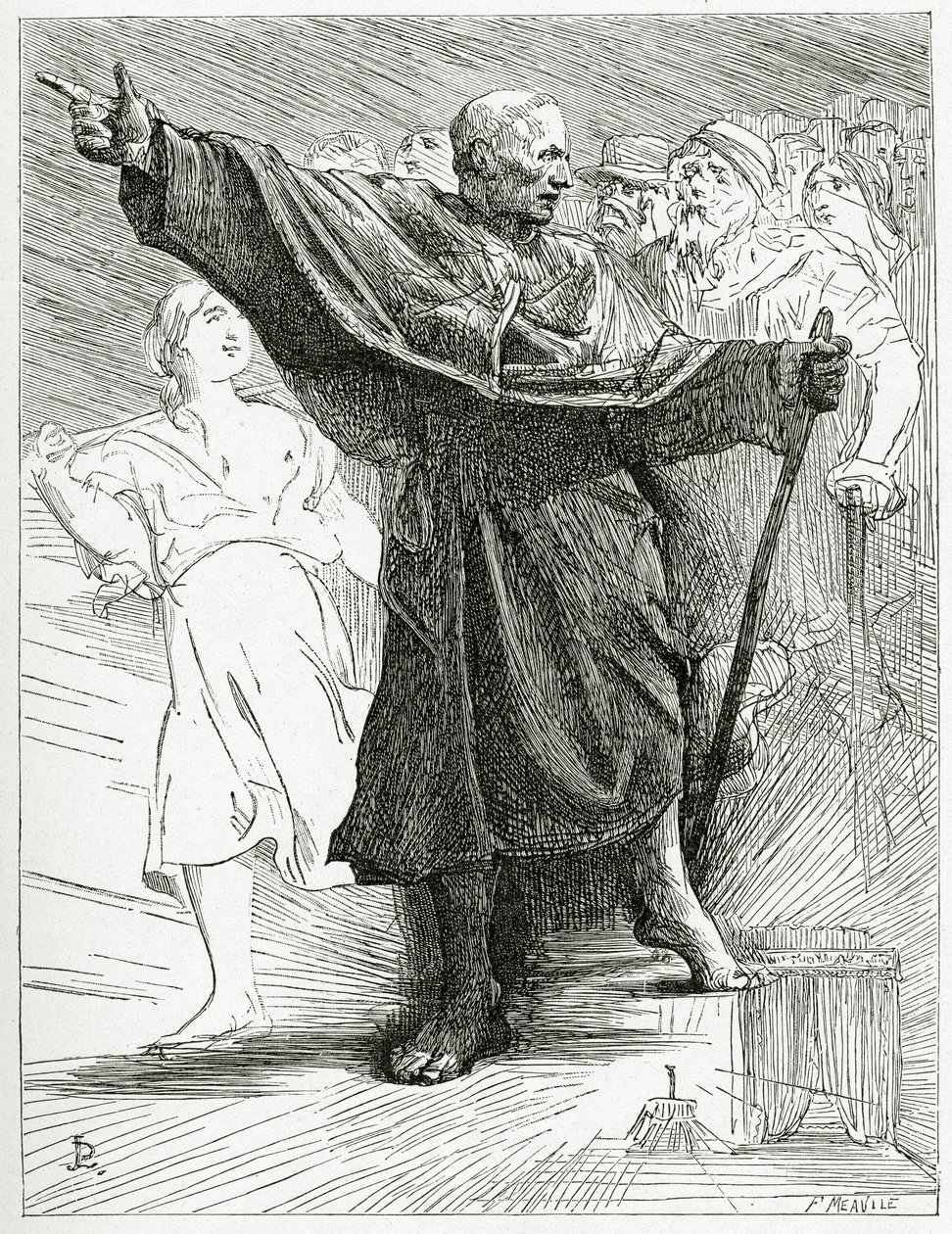 Le Pape, 1800-luku (bw-kaiverrus) tekijältä Jean Paul Laurens